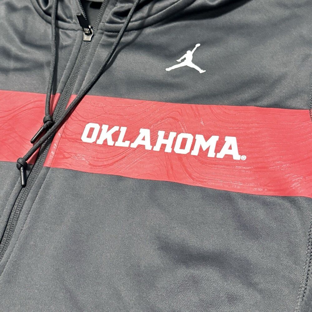 Michael Jordan Nike Oklahoma Sooners Men’s MED Black Full Zip Hoodie EUC - Picture 2 of 10